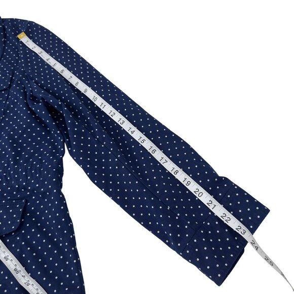 Talbots Plus Size Navy Polka Dot Versatile Jacket Women Size X Blue Cotton Blend - Picture 8 of 12
